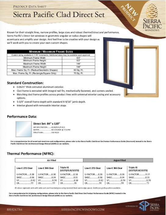 Clad Direct Set Product Data Sheet