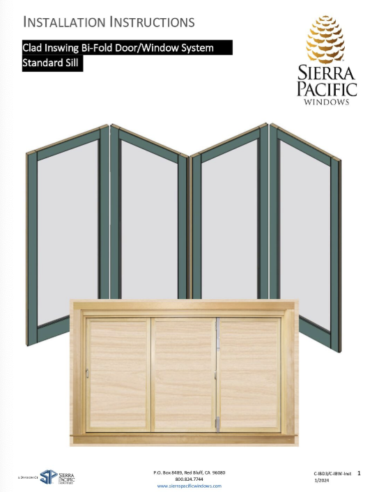 Clad Inswing Bi-Fold Door and Window Installation Guide-Standard Sill