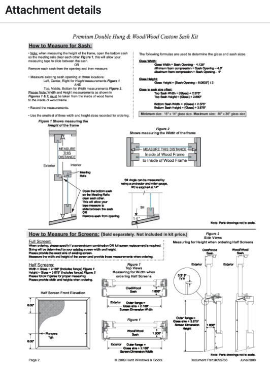 Sash Kit Measuring Guide